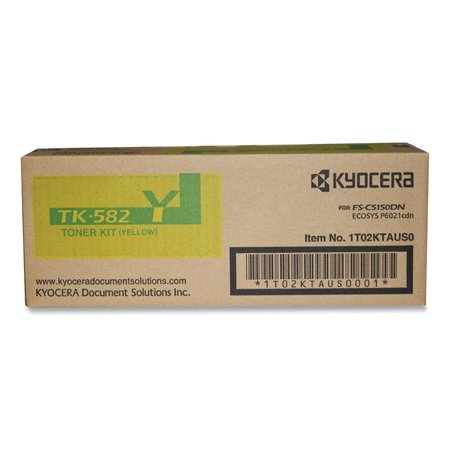 KYOCERA TK582Y High-Yield Toner, 2,800 Page-Yield, Yellow KYOTK582Y